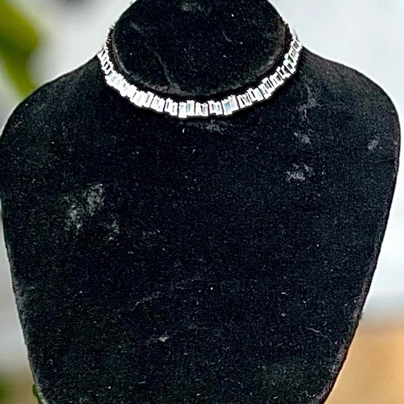 Adjustable Glam CZ Necklace, Whimsy Goth Choker Girly Valentines Gift, EUC - Picture 7 of 10